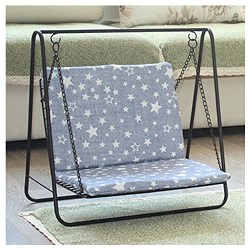 LXLZYXSF Cats Hammock Bed Traditional Puppies/Small Dogs Swing Chairs, Black Iron Frame Pets Furniture for Indoor Outdoor, 15.5x11.4x11.4 Inches (Color : B, Size : 50x30x50cm/19.6x11.8x19.6in)