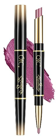 2 in 1 Lippenstift mit doppelseitigem Ende, matt, wasserfest, nicht verblasst, nicht klebrig, Lippenstift (2#)