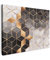 MuchoWow© Wandbilder 40x30 cm Wohnzimmer Wanddeko Schlafzimmer Zimmerdeko Fotowand Zimmer Deko Wand Dekoration Wall Art Abstrakte Bilder Würfel - Gold - Muster - Schwarz Weiß