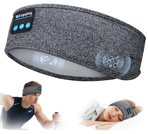 Ultra Thin Stereo Speakers Sports Headband Headphones for Sleeping Workout with Long Battery Life, Breathable Material for Stable Sound Quality