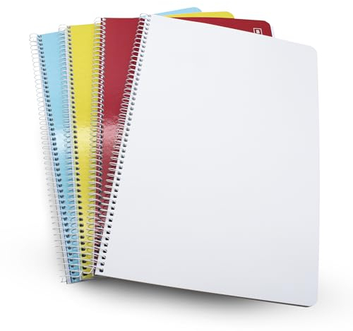 DOJA Barcelona | Quaderno Fogli Bianchi A4 | 4 Pezzi | Copertina Morbida | 80 Pagine | Quaderno Appunti A4 | Quadernoni Colorati Casuali con Fogli Bianchi per Studenti, Quaderni Disegno Scuola