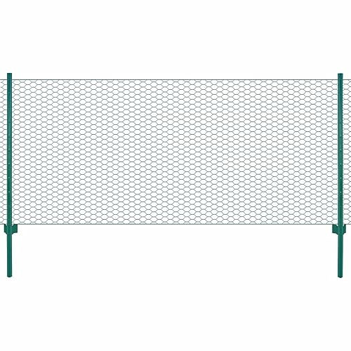 Homgoday Clôture en maille verte 25x0.75m, acier enduit de poudre et PVC, facile à installer