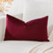 Artscope Fundas de Cojines de Terciopelo Decorativas Cuadradas Color Solido 30x50cm para Decoración del Hogar Sofá Dormitorio Coche Vino Tinto