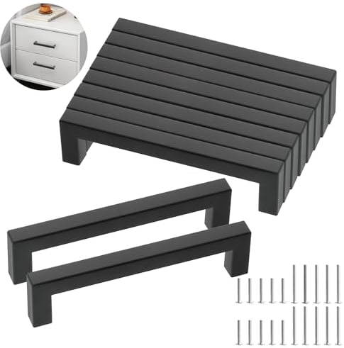 10 Piezas Tiradores de Cocina 128mm Negro - Tiradores para Armarios, Puertas, Cajones y Muebles - Acero Inoxidable Vintage para Gavetas