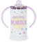 Kadoo Regalos Vaso Aprendizaje Personalizado Acero Inoxidable (350 ml) Aquí Bebe y Nombre (Morado)