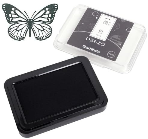 IROMOYO Stempelkissen, traditionelle japanische Tinte, Ölbasis, Stempelkissen (schwarz)