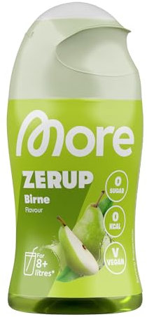 More Zerup, pera, 65 ml, per fino a 8 l, sciroppo senza zucchero con veri estratti di frutta, vegano, zero calorie, made in Germany