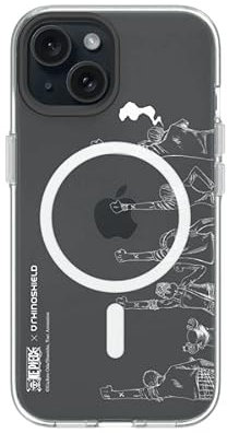 RhinoShield Clear Case kompatibel mit MagSafe für [iPhone 15]|Überragende Magnetstärke, Vergilbungsresistenz, Kristallklar, optimaler Schutz - Schwarz [One Piece/X Mark of Friendship White]