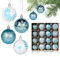 Weihnachtskugeln, 16 Stücke 6CM Christbaumkugeln Kunststoff mit Aufhänger, Weihnachtsbaumkugeln für Klassische Weihnachtsbaumschmuck Blau und Weiß