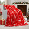 Joiedomi Rotes Rentier Weihnachtsdecke (130x150cm), Weiche Flanelldecke, Warme Plüsch Weihnachtsdekoration, Gemütliche Hüttendecke für Sofa Couch