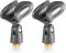 Generic Replacement Microphone Clamp Clip MZQ1 for Sennheiser SKM Wireless Handheld Microphone, with Screw Adapters 5/8 Male to 3/8 Female, Black, 2 PACK