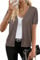Arach&Cloz Cardigans for Women UK Short Sleeve Wool Blend Bolero Summer Cropped Shrugs Casual Work Tops Coffee, M