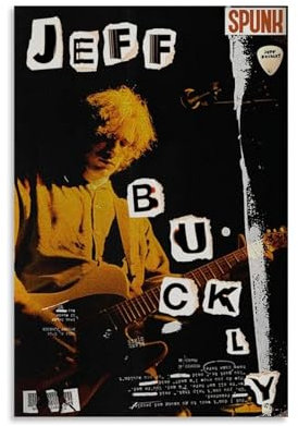 Jeff Poster, Buckley, Vintage-Poster, Leinwand, farbecht, Wandkunst, dekoratives Gemälde für Wohnzimmer, Schlafzimmer, Heimdekoration, 30 x 45 cm, ungerahmter Stil