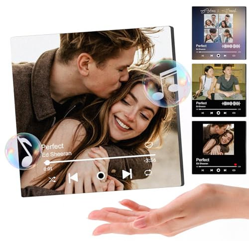 Custom Music Fridge Magnet Personalised Music Fridge Magnets with Photo Album Plaque Magnet Custom Magnets for Fridge, for Refrigerator, Christmas Valentine's Day Gift Style 4