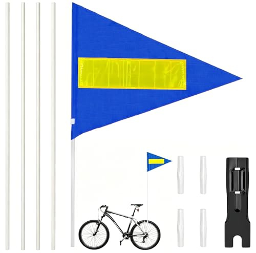 Sunshine smile Reflektierende Fahrradflagge,150 cm Fahrrad Wimpel,Fahrrad Fähnchen,Verstellbare,Roller Fahrrad Wimpel Fahne,Street Buddy Fahne, Sicherheitswimpel