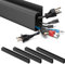Btstil Under Desk Cable Management, J Channel Cable Raceway Wire Organizer, Self-Adhesive Cable Trunking Hiding Wall Mount Cord Cover No Drill for Wall, Desk, Home, Office (4Pcs)