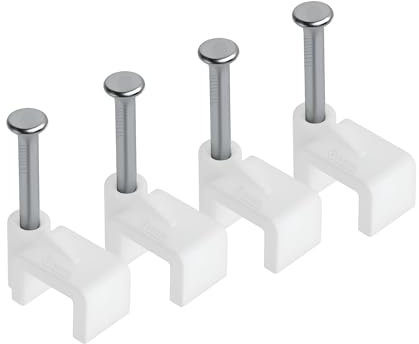 REULIN Cable Clips for Outdoor and Indoor Use, Wire Management Clips (White, 6mm - Flat)