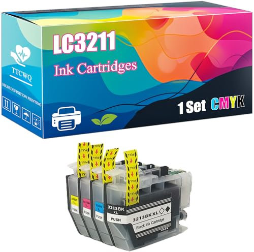 LC3211 Ink Cartridges Compatible with Brother DCP-J572DW DCP-J772DW DCP-J774DW Printers, High-Yield Ideal for High-Volume Printing (1 Set)