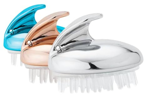 WRITWAA 3 Stück Silikon Kopfhautmassagegerät Abs Massagebürste zur Reinigung und Peeling der Kopfhaut für Nasses und Trockenes Haar