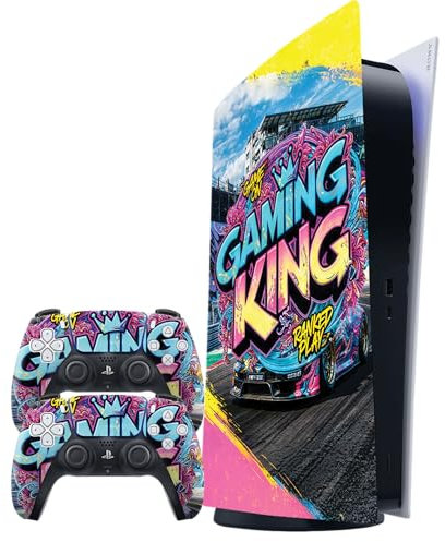 Skin en vinyle 3M™ de qualité supérieure pour console et manettes PS5 (Original) Digital Bundle - Application facile, sans bulles, résistant aux rayures, retrait sans résidus | Skin de jeu