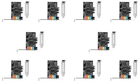 Goufride 10X PCIe Sound Card 5.1, PCI Express Surround 3D Audio Card for PC with High Direct Sound Performance