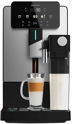 Cecotec Cafetera Express Superautomática Cremmaet Latte Art. 1500W, 19Bares, Thermoblock, 6 Bebidas, Depósito Café 150g, Molinillo Cónico, Limpieza Automática, Depósito Agua 1.1L y Leche 400ml