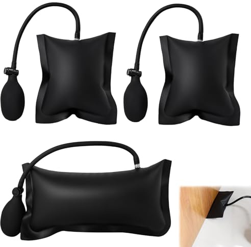 NICKLIN Pack of 3 Mounting Cushions, Air Cushion, Window Mounting, Air Cushion Lifter, Pump Cushion, Lifting Cushion, Air Pump Wedge Load up to 300 kg, Furniture Lifter for Door and Window, Heavy