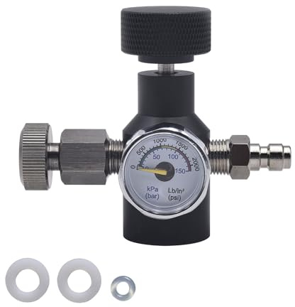 DRYHTEN Soda Water CO2 Zylinder Füllstation Fülladapter Schnelllade-Nachfüllconnector mit 150bar Manometer und Entlüftungsventil