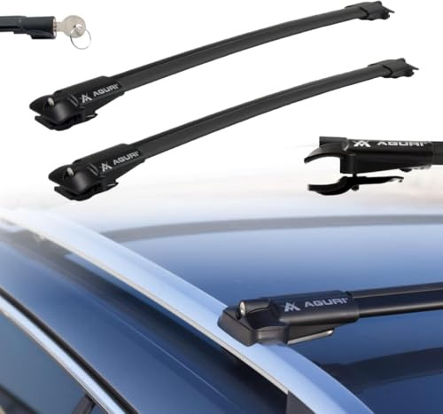 AGURI Prestige II Aluminium Dachträger für Subaru Forester 4 IV SJ 2013-2019 offene Dachreling Schwarz