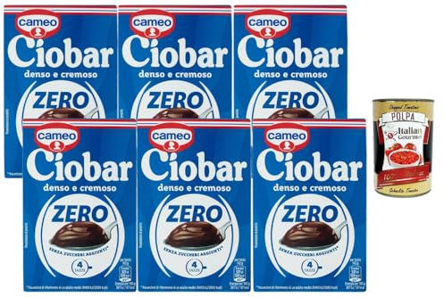Italian Gourmet Ciobar Chocolat chaud Ciobar ZERO sans sucres ajoutés 6 x 76 g – préparation cacao dense et crémeuse, boisson chocolatée instantanée type “cioccolata calda” + Italian Gourmet Polpa