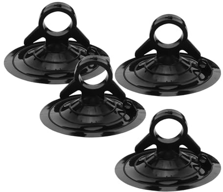 GRIRIW 4pcs Black Windshield Suction Cups for Car Curtain Holder, 4.5cm Automotive Window Hanger with Strong Suction for Front Visor Sunshade and Dashboard Accessories
