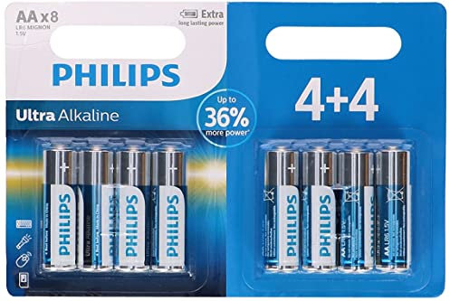 Philips lr6e8b/10 Ultra Alkaline 8 X AA BATTERIE Argento/Blu/Bianco