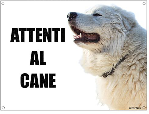 MAREMMANO attenti al cane mod 2 TARGA cartello IN METALLO (15X20)