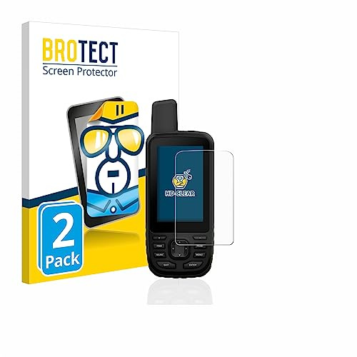 BROTECT Schutzfolie für Garmin GPSMAP 66s | 2 Stück Transparenter Displayschutz Made in Germany Klare Displayschutz-Folie Clear Einfache Montage Case-Friendly