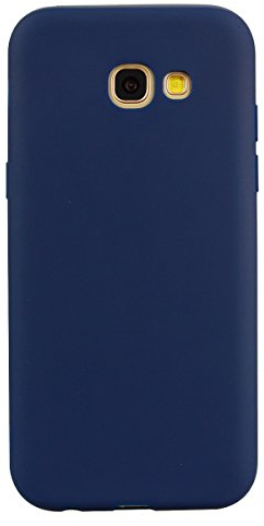 cuzz Schutzhülle für Samsung Galaxy A3 2017 + (1 Stück Displayschutzfolie aus Hartglas), einfarbig, Premium, flexibel, Silikon, TPU, dünn, ultradünn, rutschfest, Dunkelblau
