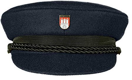 MADSea Elbsegler Premium Tuch Pin Hamburg Wappen Schrift dunkelblau, Größe:61, Pins:HH Wappen Schrift
