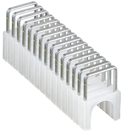 Heavy Duty Staples, 1/4 x 5/16-Inch Insulated Staples for CAT3 and CAT5e Data Cables, for Klein Tools Stapler No. 450-100, Klein Tools 450-001, Silver and White
