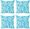 ABAKUHAUS Blatt Kissenbezug Set (4 Stück), Exotische Miami Palms, moderner doppelseitiger Digitaldruck, 50 cm, Türkis-Aqua-Blau