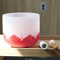 Leize Lotus Design Quartz Crystal Singing Bowl C Note Root Chakra White 8 with Heavy Duty Carrying Case Suede Striker