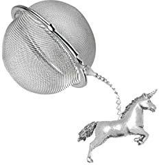 PPG04 Infuseur à thé en forme de licorne en étain anglais sur feuille de thé en acier inoxydable