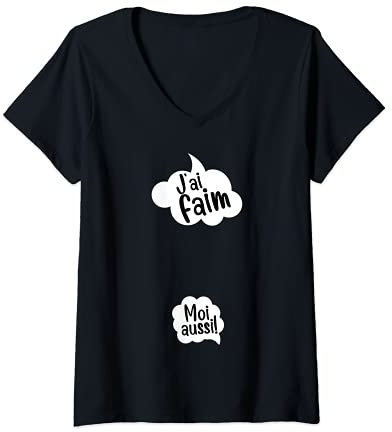 Femme Humour Enceinte - Future Maman - Grossesse T-Shirt avec Col en V