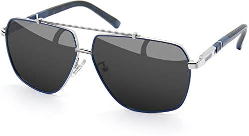 Joopin Retro Sonnenbrille Herren Polarisiert Klassische Sonnenbrille Damen Fahrerbrille und Polarized Sunglasses Men mit UV400-Schutz Für Outdoor Wandern Angeln(Silber Grau)