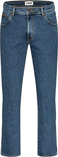 Wrangler Texas Herren-Stretchjeans - Herrenjeans Regular Fit Authentic Straight (W42/L32, Stonewash)