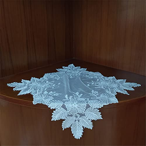 GIVBRO Spitzen-Tischset, Deckchen, Untersetzer, Blumenstickerei, quadratisch, rustikal, Hochzeitsgeschirr, Kissendekoration