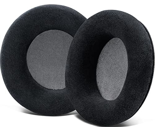 SOULWIT Cuscinetti per AKG Pro Audio K701, K702, Q701, Q702, K601, K612, K712 Cuffie, Cuscinetti Auricolari con Velluto più Morbido-Nero