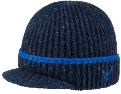 Stetson Deer Beanie Schirmmütze Rippstrick meliert Made in Italy Unisex Herbst Winter