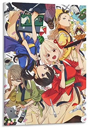 Anime Lycoris Recoil Art Poster Gemälde auf Leinwand Wandkunst Poster Scrollbild Druck Wände Dekor Home Poster 60 x 90 cm