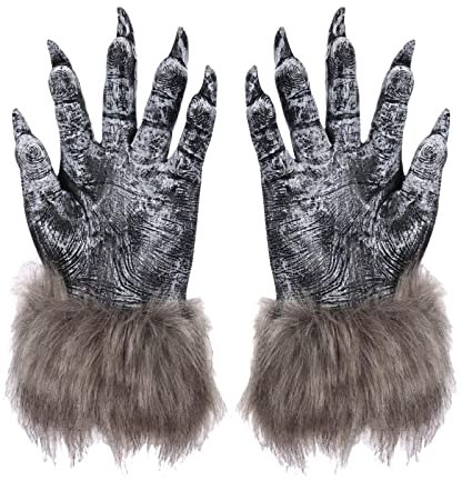 Lange Nägel Halloween Wolf Handschuhe Werwolf Kostüm Geschenk Fingernägel Paar Klauen Handschuhe Pfoten Handschuhe für Requisiten Cosplay Frauen