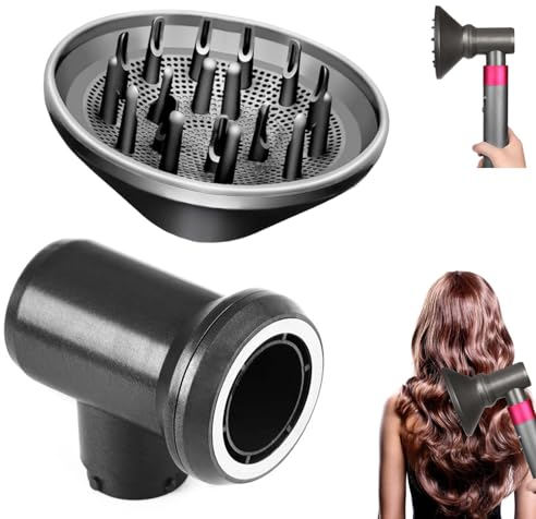 KiimSin Diffuser and Adaptor for Dyson Airwrap Styler HS01 HS03 HS05, for Dyson Diffuser Attachment Adapter Turn for Airwrap Styler Into A Hair Dryer Combination