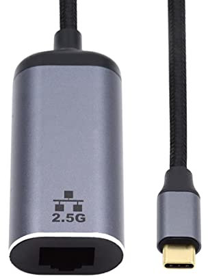 CY Adaptateur USB C vers Ethernet 2,5 Gbit/s, USB 3.1 Type C vers RJ45 2500 Mbps GBE Gigabit Ethernet Network LAN Adaptateur pour ordinateur portable